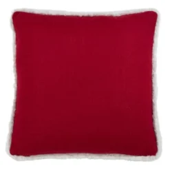 18"x18" 'Merry Happy Christmas' Poly Filled Square Throw Pillow Red - Saro Lifestyle