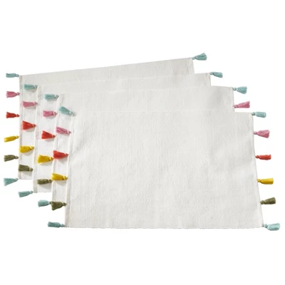 Saro Lifestyle Cotton Placemats With Fiesta Tassel Design 5 Saro Lifestyle Cotton Placemats With Fiesta Tassel Design - Image 3