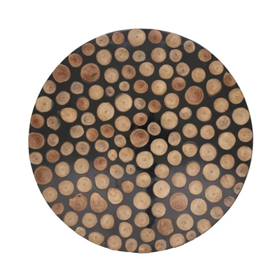 Saro Lifestyle Artisan Wood And Resin Charger Plate (Set Of 4), 13"x13", Black 7 Saro Lifestyle Artisan Wood And Resin Charger Plate (Set Of 4), 13"x13", Black - Image 5