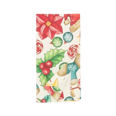 Saro Lifestyle Christmas Napkin (Set Of 4), 20", Multi 4 Saro Lifestyle Christmas Napkin (Set Of 4), 20", Multi - Image 2