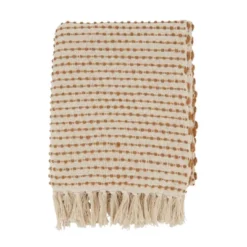 50"x60" Woven Warmth Textured Striped With Fringe Throw Blanket - Saro Lifestyle -Saro Lifestyle GUEST c2274341 2987 4a51 874f d45002c91017
