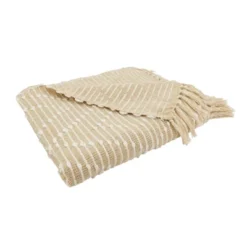 50"x60" Diamond Woven Throw Blanket With Tassel - Saro Lifestyle