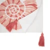 Saro Lifestyle Coastal Embroidered Seashell Table Runner, 16"x72", Orange
