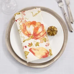 Saro Lifestyle Table Napkins With Pumpkin Design (Set Of 4) -Saro Lifestyle GUEST c522bb2a a0c6 4c7d b652 aa41f79caf60