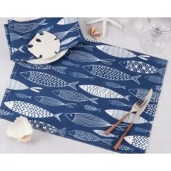 Saro Lifestyle Fish Print Table Mats 8 Saro Lifestyle Fish Print Table Mats -Saro Lifestyle GUEST c6209498 59ee 4ad8 9ac8 90eaa39f8ed1