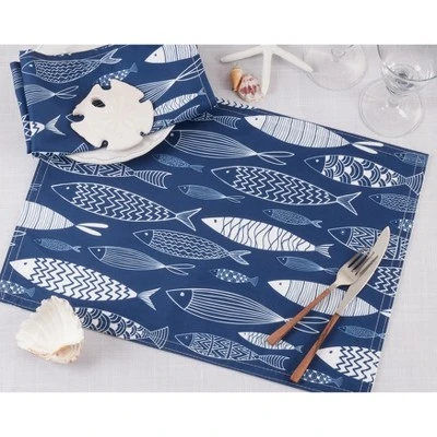 Saro Lifestyle Fish Print Table Mats 5 Saro Lifestyle Fish Print Table Mats - Image 3