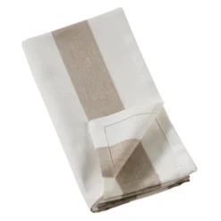 Saro Lifestyle Classic Striped Napkin, 20" Square, Taupe (Set Of 4)
