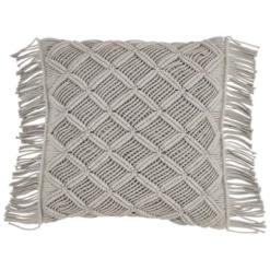18"x18" Macramé Print Down Filled Square Throw Pillow - Saro Lifestyle 11 18"x18" Macramé Print Down Filled Square Throw Pillow - Saro Lifestyle -Saro Lifestyle GUEST c73311de 436b 4a12 a1a1 93ffaa8d56e6