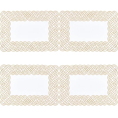 Saro Lifestyle Table Placemats With Braid Embroidered Design (Set Of 4) 4 Saro Lifestyle Table Placemats With Braid Embroidered Design (Set Of 4) - Image 2