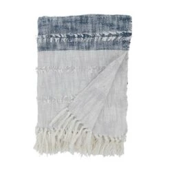 Saro Lifestyle Color Block Throw, 50x60 Inches, Blue