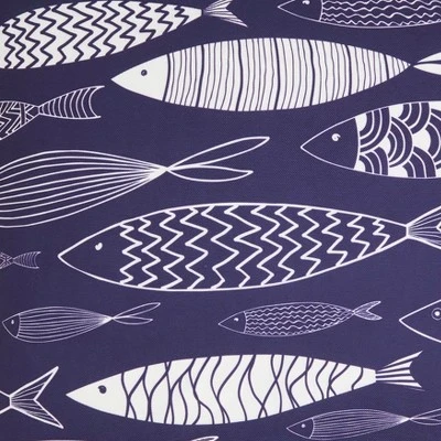 Saro Lifestyle Whimsical School Of Fish Outdoor Pillow With Poly Fill, 18"x18", Blue 4 Saro Lifestyle Whimsical School Of Fish Outdoor Pillow With Poly Fill, 18"x18", Blue - Image 2