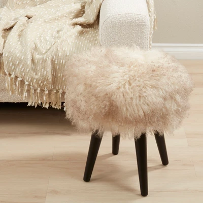 Saro Lifestyle Mongolian Lamb Fur Stool 7 Saro Lifestyle Mongolian Lamb Fur Stool - Image 5