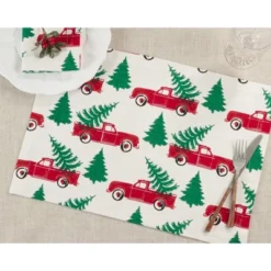 Saro Lifestyle Christmas Truck Placemats (Set Of 4) 8 Saro Lifestyle Christmas Truck Placemats (Set Of 4) -Saro Lifestyle GUEST ce952431 0f0f 49f9 a06a 2ba4c1158b30