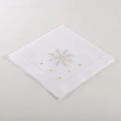 Saro Lifestyle Hemstitched Holiday Napkin, 20" Square, White (Set Of 4)