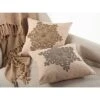 18"x18" Snowflake Design Beaded Pillow Down Filled Throw Pillow Bronze - Saro Lifestyle -Saro Lifestyle GUEST cf5ca9b5 88a4 4cad 8f1d 978c860bf0fc