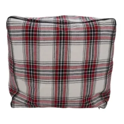 Saro Lifestyle Plaid Pouf, 20"x20"x14" Square, Multi