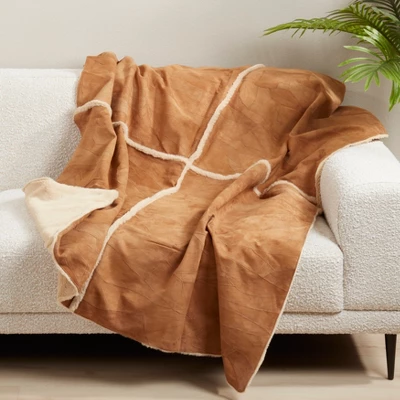 Saro Lifestyle Artisan Patchwork Leather Throw 5 Saro Lifestyle Artisan Patchwork Leather Throw - Image 3