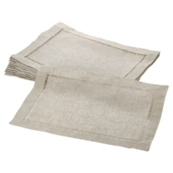 (Set Of 12) 14"x20" Toscana Placemat Natural - Saro Lifestyle: Machine Washable, Polyester Blend, Rectangular Shape -Saro Lifestyle GUEST d33002a6 4983 4616 80e1 5ff918c8e7e3