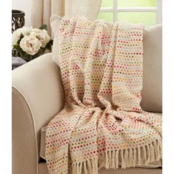 Saro Lifestyle Tasseled Throw With Confetti Design -Saro Lifestyle GUEST d4d92c02 79e7 40b8 a988 524c5f77139e