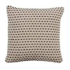 Saro Lifestyle Stitch Line Decorative Pillow Cover, Beige, 18"