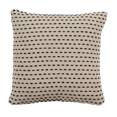 Saro Lifestyle Stitch Line Decorative Pillow Cover, Beige, 18" 3 Saro Lifestyle Stitch Line Decorative Pillow Cover, Beige, 18"