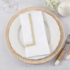 Saro Lifestyle Napkins With Embroidered Border Design (Set Of 4) -Saro Lifestyle GUEST d6c8e327 9f27 42d5 a5f9 4aa5f3ccf153