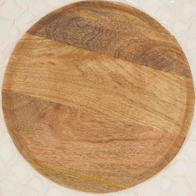 Saro Lifestyle Enamel-Framed Wooden Charger Plate (Set Of 4), 13"x13", Off-White 5 Saro Lifestyle Enamel-Framed Wooden Charger Plate (Set Of 4), 13"x13", Off-White - Image 3