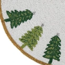 Saro Lifestyle Beaded Christmas Trees Placemat, 15" Round, White/Green (Set Of 4) 9 Saro Lifestyle Beaded Christmas Trees Placemat, 15" Round, White/Green (Set Of 4) -Saro Lifestyle GUEST d82d0bd9 3029 4160 b596 c354f3f2bb6b