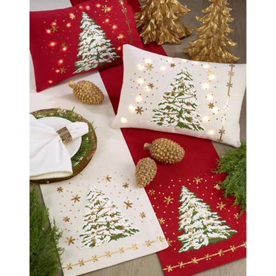 13"x72" Christmas Tree Runner White - Saro Lifestyle 4 13"x72" Christmas Tree Runner White - Saro Lifestyle - Image 2