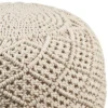 Saro Lifestyle Macrame Pouf - 18"x18"x18", 18"x18"x14" Round, Natural -Saro Lifestyle GUEST d8e57fd6 871e 4c1a b1a5 4b7f6ba86825