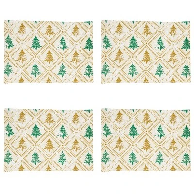 Saro Lifestyle Holiday Placemats With Christmas Trees Design (Set Of 4) 4 Saro Lifestyle Holiday Placemats With Christmas Trees Design (Set Of 4) - Image 2