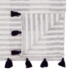 Saro Lifestyle Table Runner With Stripe Tassel Design, Black, 16" X 72"