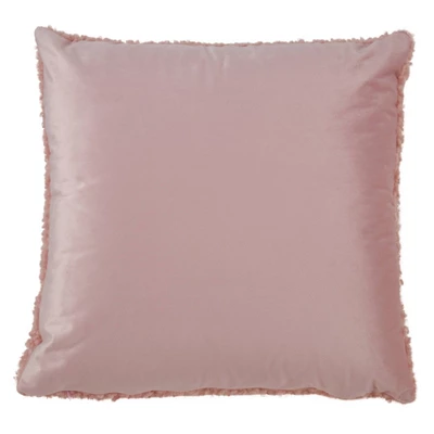 18"x18" Faux Fur Square Pillow Cover Pink - Saro Lifestyle 3 18"x18" Faux Fur Square Pillow Cover Pink - Saro Lifestyle