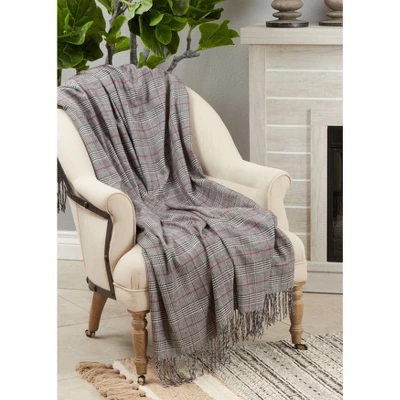 50"x60" Traditional Plaid Throw Blanket - Saro Lifestyle 5 50"x60" Traditional Plaid Throw Blanket - Saro Lifestyle - Image 3