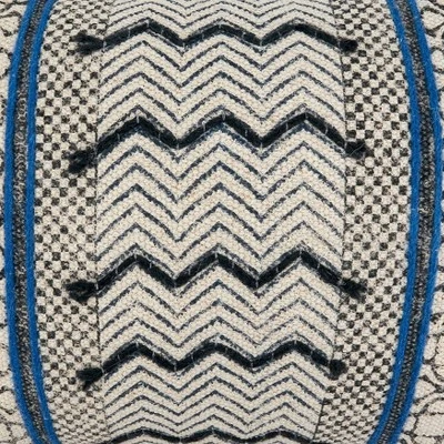 16"x24" Oversized Boho Rug Style Cotton Lumbar Throw Pillow Cover Blue - Saro Lifestyle 4 16"x24" Oversized Boho Rug Style Cotton Lumbar Throw Pillow Cover Blue - Saro Lifestyle - Image 2