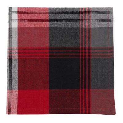 Saro Lifestyle Cotton Plaid Napkin, 20" Square, Red (Set Of 4) 6 Saro Lifestyle Cotton Plaid Napkin, 20" Square, Red (Set Of 4) - Image 4