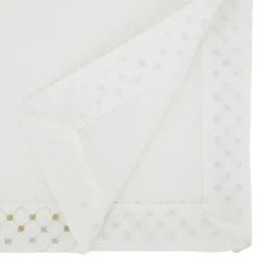 Saro Lifestyle Shimmering Weave Metallic Lattice Table Runner, 16"x72", White