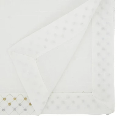Saro Lifestyle Shimmering Weave Metallic Lattice Table Runner, 16"x72", White 3 Saro Lifestyle Shimmering Weave Metallic Lattice Table Runner, 16"x72", White
