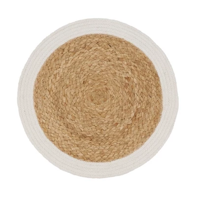 Saro Lifestyle Handmade Jute Braided Placemat (Set Of 4), 15", White 3 Saro Lifestyle Handmade Jute Braided Placemat (Set Of 4), 15", White