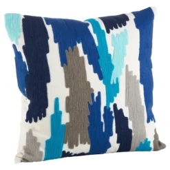 20"x20" Embroidered Brushstroke Design Throw Pillow - Saro Lifestyle -Saro Lifestyle GUEST df92b5de 34b0 400c bda8 789ef6134e7c