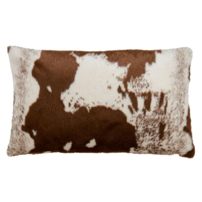 Saro Lifestyle Faux Fur Cow Hide Decorative Pillow Cover 3 Saro Lifestyle Faux Fur Cow Hide Decorative Pillow Cover