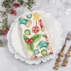 Saro Lifestyle Christmas Napkin (Set Of 4), 20", Multi 8 Saro Lifestyle Christmas Napkin (Set Of 4), 20", Multi -Saro Lifestyle GUEST dffefd39 0394 4541 a4e2 f2115da2e8b2