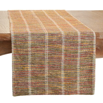 Saro Lifestyle Table Runner With Multicolor Striped Design, Multicolored, 16" X 72" 5 Saro Lifestyle Table Runner With Multicolor Striped Design, Multicolored, 16" X 72" - Image 3