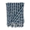 Saro Lifestyle Saro Lifestyle Throw Blanket With Striped Fringe Design, Navy Blue, 50"x60"