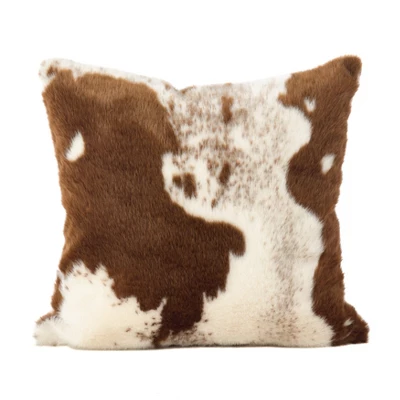 Saro Lifestyle Faux Fur Cow Hide Decorative Pillow Cover 8 Saro Lifestyle Faux Fur Cow Hide Decorative Pillow Cover - Image 6