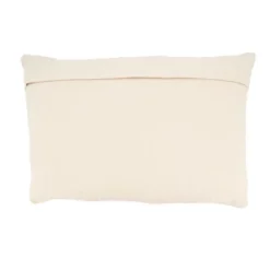 Saro Lifestyle Earthy Jute Banded Outdoor Poly Filled Throw Pillow, 16"x24", Beige