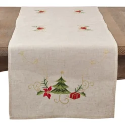Saro Lifestyle Table Runner With Embroidered Christmas Design -Saro Lifestyle GUEST e416e4c2 a543 49c0 bfd6 ba860df12b2e