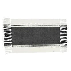 Saro Lifestyle Tassel Trimmed Stripe Placemat (Set Of 4)