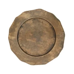 Saro Lifestyle Vintage Inspired Hammered Plate With Scalloped Rim (Set Of 4) -Saro Lifestyle GUEST e4baaad4 b8ca 4aa3 b26c f79a6c003073