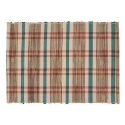 Saro Lifestyle Plaid Woven Water Hyacinth Placemat (Set Of 4)